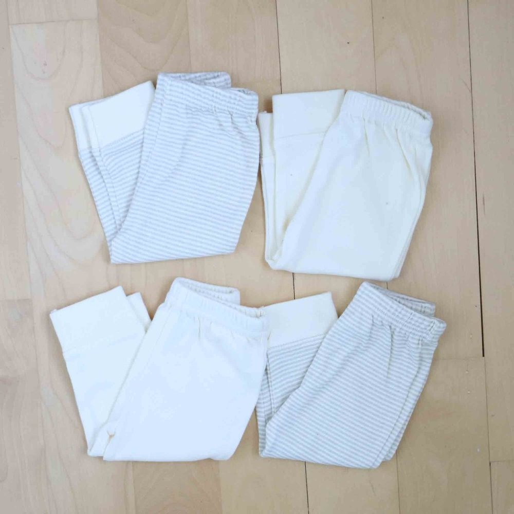 4 PK Luvable Friends Cream Gray Baby Infant Leggings Pants Boy Girl Neutral 0-3